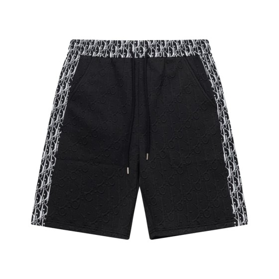 Dior Black Oblique Jacquard Shorts with Contrast Side Stripe